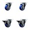 Service Caster 3'' Blue Poly Wheel Swivel Top Plate Caster Set with 2 Posi Brakes, 4PK SCC-20S314-PPUB-BLUE-2-PLB-2 - alternate 1